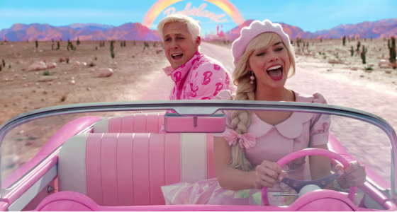 Ryan Gosling and Margot Robbie in "Barbie."