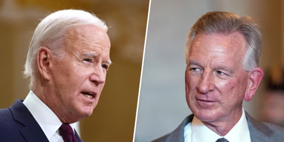 President Joe Biden and Sen. Tommy Tuberville.
