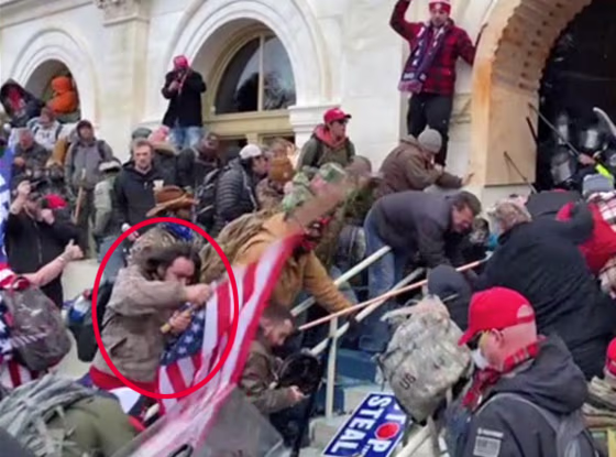 Peter Stager beat a police officer with the flagpole he was carrying at the Capitol on Jan. 6, 2021.