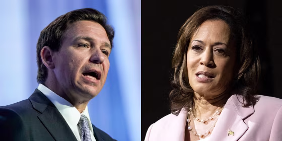 Florida Gov. Ron DeSantis, Vice President Kamala Harris.
