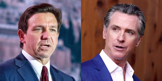 Florida Gov. Ron DeSantis, California Gov. Gavin Newsom.