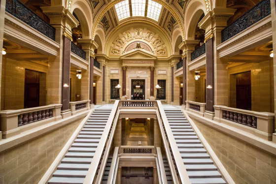 The entrance to the Wisconsin Supreme Court in Madison.
