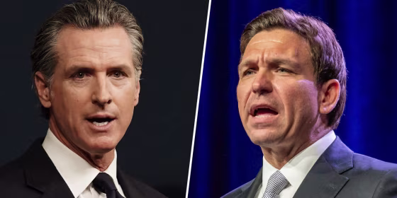 California Gov. Gavin Newsom and Florida Gov. Ron DeSantis.