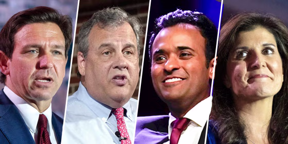 Florida Gov. Ron DeSantis, former New Jersey Gov. Chris Christie, businessman Vivek Ramaswamy, and former Ambassador Nikki Haley.