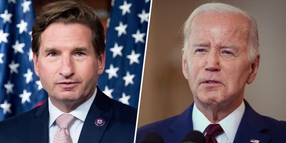Rep. Dean Phillips and President Biden. 