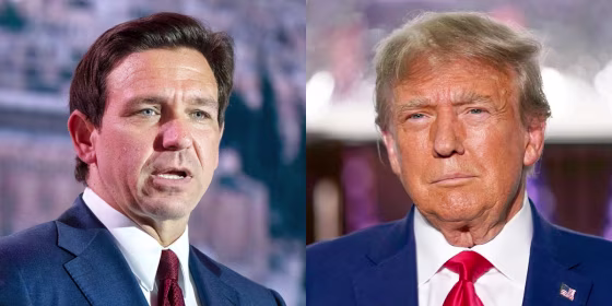 Florida Gov. Ron DeSantis, former President Donald Trump.