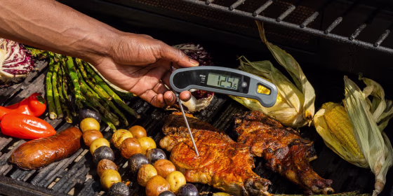 Cutting into your meat to tell if it’s done can dry it out. Instead, experts suggest using a meat thermometer to figure out when to pull it off the fire.