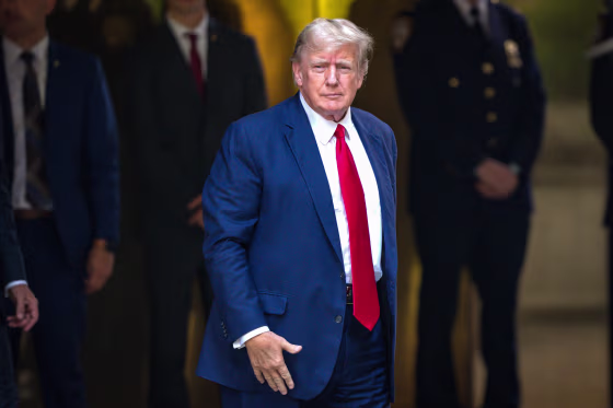 Former President Donald Trump leaves Trump Tower on Sept. 6, 2023 in New York.