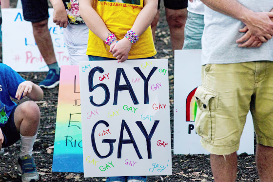 Naples Pride held a protest and march in Naples on Friday, March 31, 2023 against several anti-LGBTQ Florida House bills. The event started at Cambier Park. More than 150 people marched down 5th Avenue holding signs and chanting several slogans during the dinner rush.Protest071