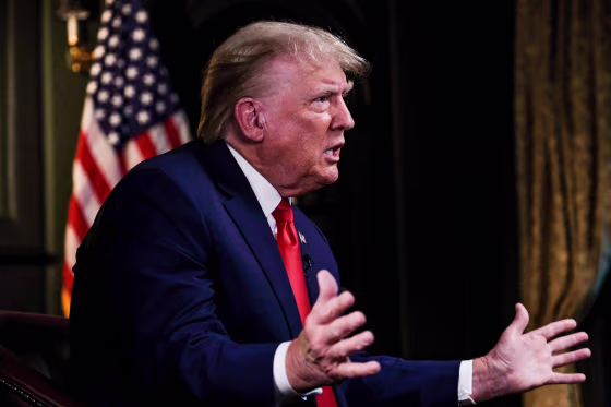 Former President Donald Trump speaks to Kristen Welker