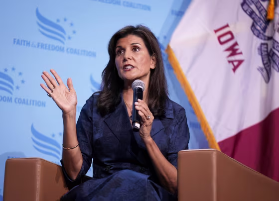 Former Gov. Nikki Haley speaks at the Iowa Faith & Freedom Coalition's fall banquet