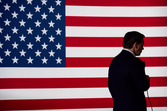 Republican presidential candidate Ron DeSantis, at a campaign event in Newport, N.H., Aug. 19, 2023.
