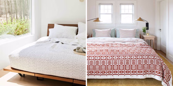 While our experts recommend polyester for the quilt’s batting, cotton and linen are better choices for the cover material.
