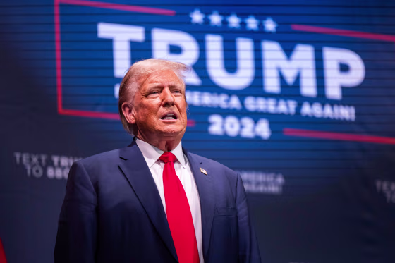 Former President Donald Trump in Wolfeboro, N.H., on Oct. 9, 2023.