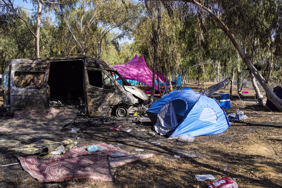 Image: The site of a music festival near the border with the Gaza Strip