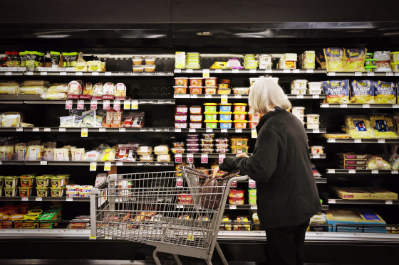 A woman shops for groceries in Columbia, S.C.