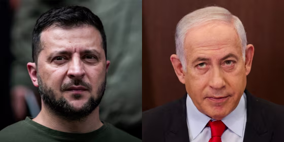 Ukrainian President Volodymyr Zelenskyy. Israeli Prime Minister Benjamin Netanyahu.