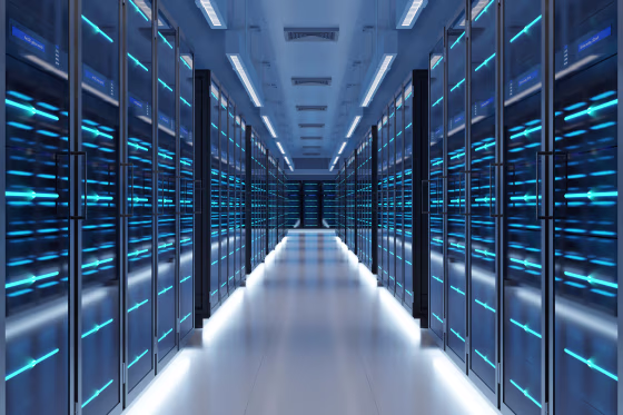 Server room in a data center.