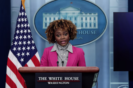 White House Press Secretary Karine Jean-Pierre during the daily press briefing in Washington, DC. on Nov. 7, 2023.
