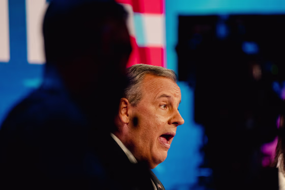 Former Gov. Chris Christie of New Jersey during the third Republican presidential primary debate in Miami on Nov. 8, 2023.