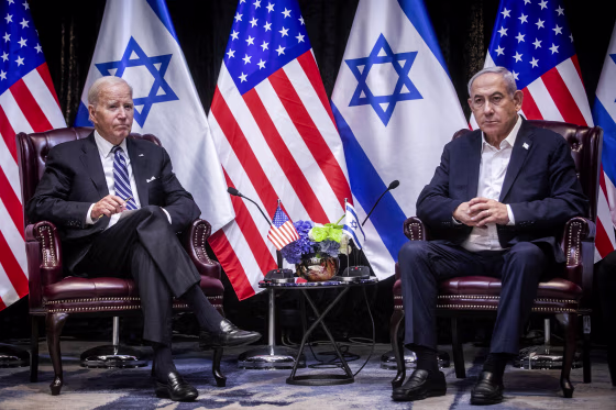 President Joe Biden and Israeli Prime Minister Benjamin Netanyahu in Tel Aviv.
