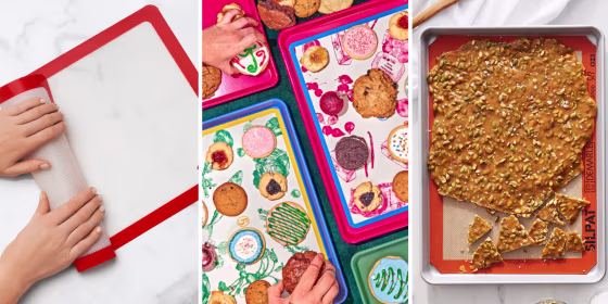 Silicone baking mats are a reusable alternative for parchment paper and tin foil.