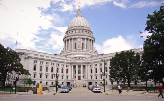 The Wisconsin State Capitol houses both chambers of the Wisconsin legislature along with the Wisconsin Supreme Court and the Office of the Governor. 