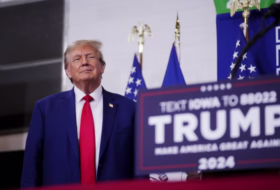 Former President Donald Trump speaks on Nov. 18, 2023, in Fort Dodge, Iowa. 