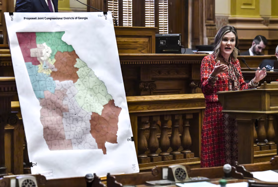 Georgia Sen. Elena Parent, D-Atlanta, speaks in opposition to proposed congressional district maps