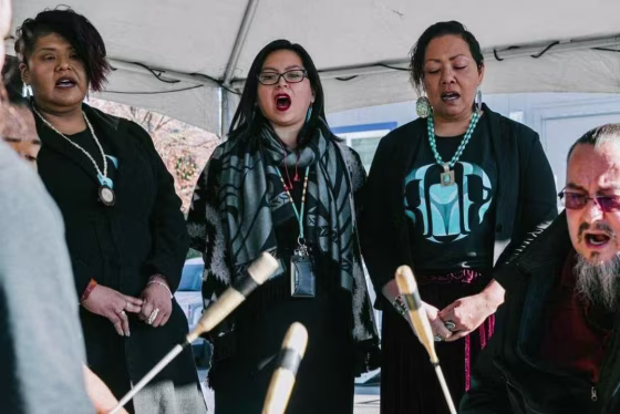 Chief Seattle Club members at the opening day of the Eagle Village site.