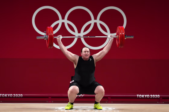 Laurel Hubbard  competes in the Olympics.