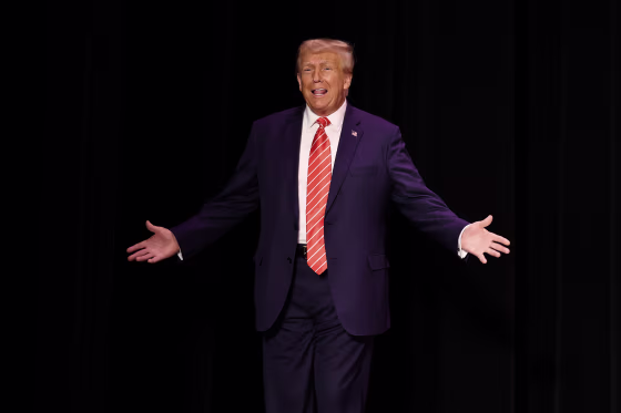 Republican presidential candidate and former U.S. President Donald Trump in Sioux City, Iowa on Oct. 29, 2023.