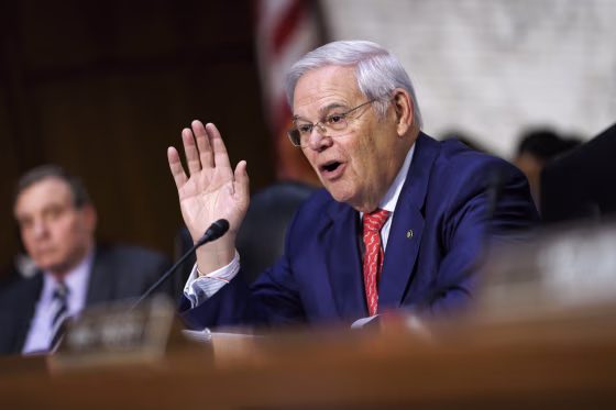 Bob Menendez during a Senate Banking, Housing, and Urban Affairs Committee hearing