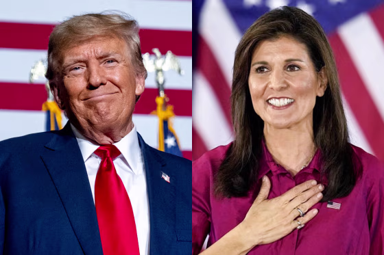 Former President Donald Trump; Republican presidential candidate Nikki Haley.