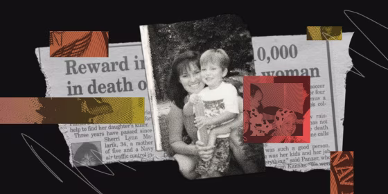 Collage with images of Sherri Malarik and family