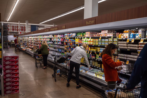 Shoppers at an Albertsons Cos. brand Safeway grocery store in Scottsdale, Arizona on Jan. 3, 2024.