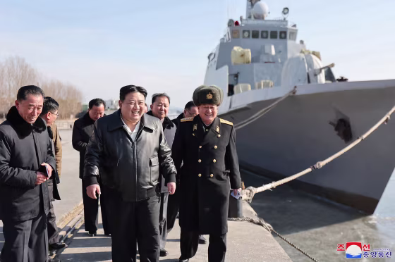 North Korean on Friday extended a provocative run in weapons tests by firing cruise missiles into the sea, as leader Kim Jong Un called for his military to step up war preparations while touring a shipyard.