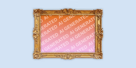 Gradient in frame with 'AI Generated' watermark repeated over it
