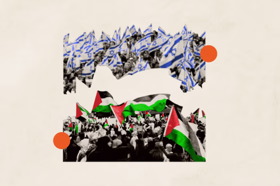 Photo Illustration: Pro Israel and Pro Palestinian protests