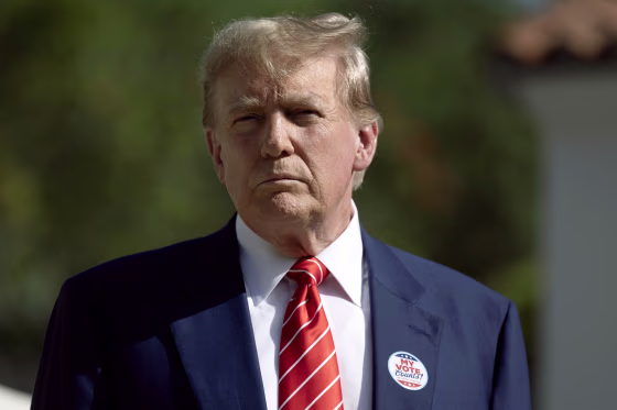 President Trump Votes In Florida's Primary Election In Palm Beach