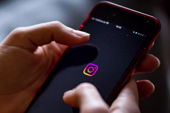The Instagram app logo on a phone screen