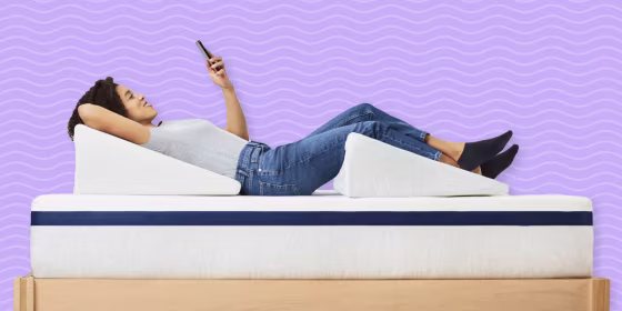 You can put a wedge pillow behind your back to elevate your head or under your legs to prop them up while resting.