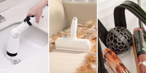 Electric scrubbers, squeegee and microfiber cloths are a few of many cleaning products you can get on Amazon.