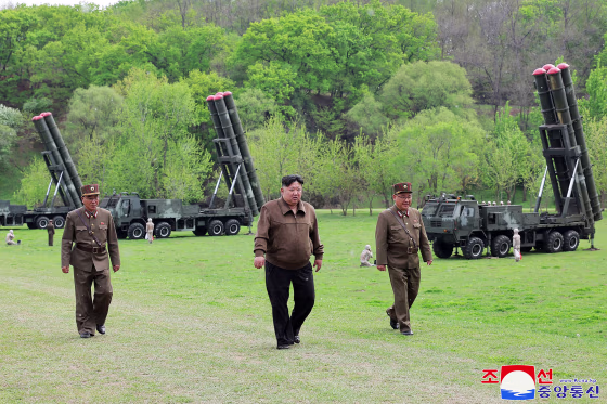 North Korean leader Kim Jong Un supervised salvo launches of the country’s “super-large” multiple rocket launchers that simulated a nuclear counterattack against enemy targets, state media said Tuesday, adding to tests and threats that have raised tensions in the region.