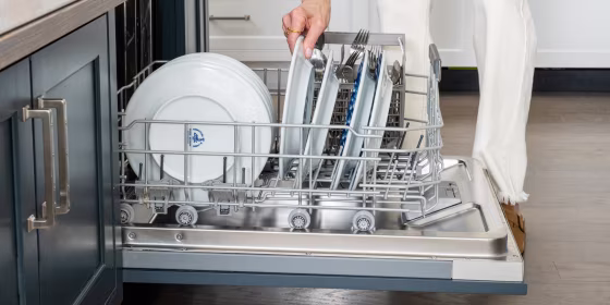 You can use products like vinegar, baking soda and formulated dishwasher detergent to clean your dishwasher.