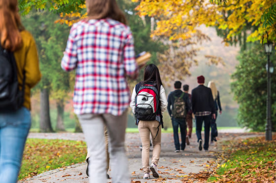 University Students Walking In Campus