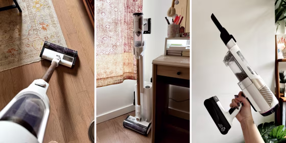 The Shark Detect Pro can convert into a handheld vacuum for hard to reach areas.