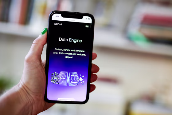 The Scale AI website on a smartphone