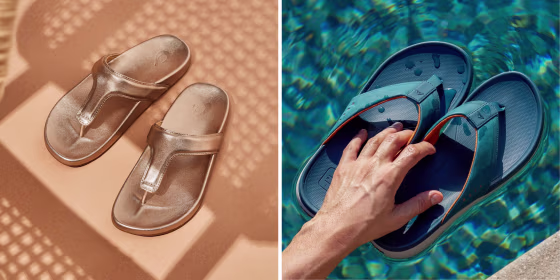 According to podiatrists looking for flip flops with contoured footbeds, deep heel cups and cushioning can ensure a more comfortable fit. 