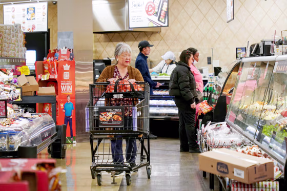 Customers at a supermarket.